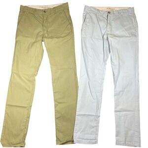 Jack Threads 2 Mens Khaki Chino Pants Size 31x34 Flat Front Straight Fit Bundle